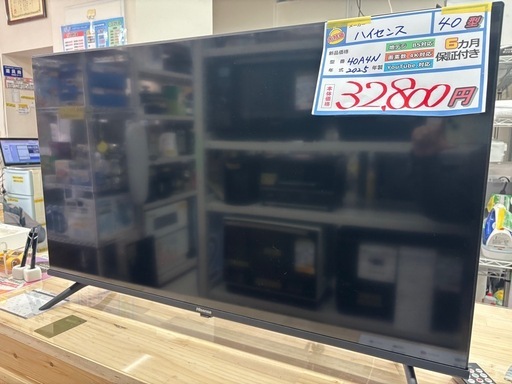配送可【ハイセンス】40V液晶テレビ★2025年製　クリーニング済み/6ヶ月保証付き【管理番号10402】比