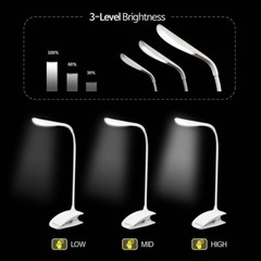 【新品・2個セット】LEDクリップスタンド USB充電 タッチ式の画像