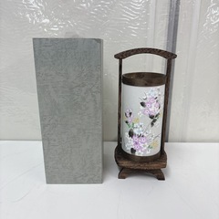I405 🌈 美品♪ 《盆提灯》 和み 焼桐＜すみれ＞単品 廻転筒付 ⭐ クリーニング済の画像