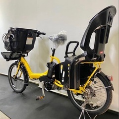 1年保証 ブリヂストン　20インチ　子供乗せ　黄色　3人乗り 電動アシスト自転車　g205の画像