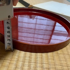 和盆　おぼん　丸盆　茶色　茶器の画像