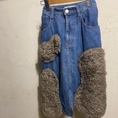 ネネット　デニムとファーの3Dスカートの画像