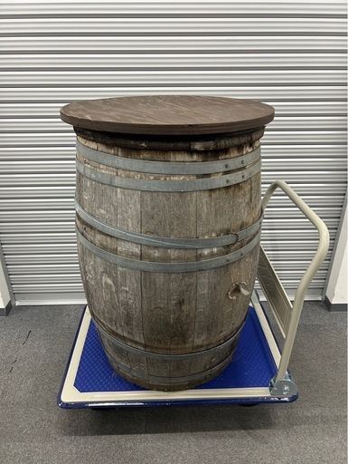 2/10木製　樽型　バレル什器　店舗用　ヴィンテージ風　ワイン樽　ディスプレイテーブル