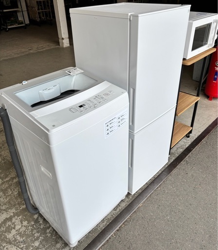 ✨ 美品！ニトリ N-SIMPLE おしゃれホワイト家電3点セット ✨　冷蔵庫140L・洗濯機6kg・電子レンジ ? 配達OK / ?