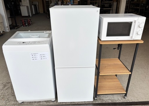 ✨ 美品！ニトリ N-SIMPLE おしゃれホワイト家電3点セット ✨　冷蔵庫140L・洗濯機6kg・電子レンジ ? 配達OK / ?