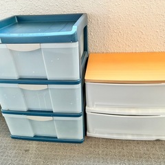 【2個セット】衣装ケース3段、2段の画像
