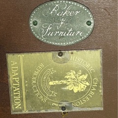 希少 Baker Furniture クラシックテーブル脚 ペア　真鍮装飾　キャスター付き　アメリカ家具の画像