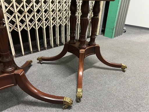 希少 Baker Furniture クラシックテーブル脚 ペア　真鍮装飾　キャスター付き　アメリカ家具