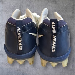 NIKE アメフト用スパイク アルファメナスエリート 白 紺 32.5cmの画像