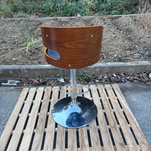 美品✨　カウンターチェア バーチェア 木目 おしゃれ 回転 高さ調整
