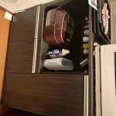 ニトリ　キッチン棚　ブラウンの画像