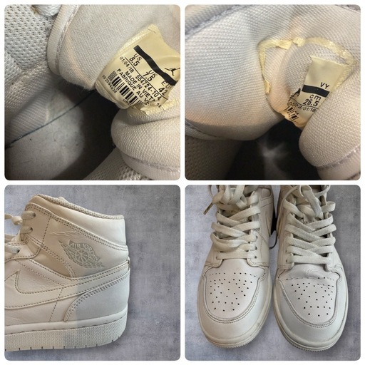 【美品】NIKE AIR JORDAN 1 MID White 26.5cm