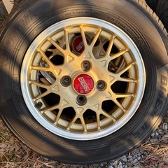 希少　BBS    ゴールド　13インチ　赤キャップ　スバル純正オプションの画像