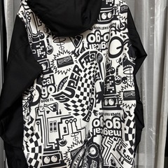 スノーボードウェア ジャケット 黒白 総柄 FAST GOOD TIMEの画像