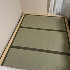 い草畳 すのこベッド 畳マット付き 天然木 3段階高さ調整の画像