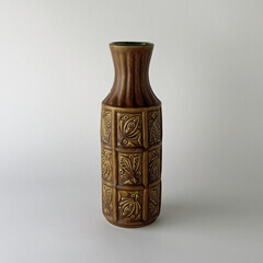 西ドイツ German Art Pottery ヴィンテージ フラワーベース Bay Keramik 花器 陶器 花瓶 オブジェ ディスプレイ アートポタリー 81371の画像