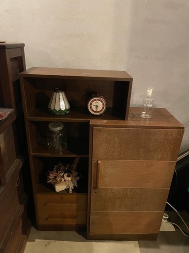昭和古家具飾り棚(キャビネット　3月末までの予定)