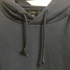 ネイビー フード付きパーカーの画像