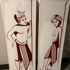 バリ島で購入 アジアン男女絵 大の画像