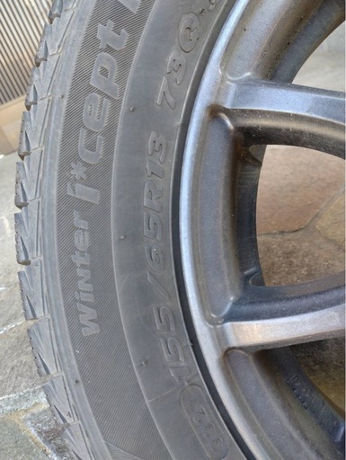 【値下げ中】スタッドレスタイヤ 4本セット ホイール付き 155/65/R13 軽自動車