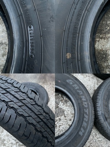 中古 DUNLOP AT20 195/80r15 夏タイヤ 4本セット。2024年