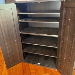 【無料】靴箱／シューズボックス（ダークブラウン・棚板調整可）の画像