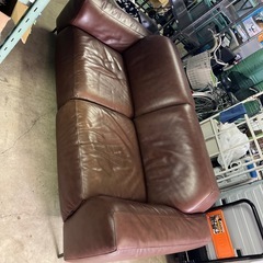 茶色　2人掛けソファー　W205 ✖️100 H 80 キズ有り　の画像