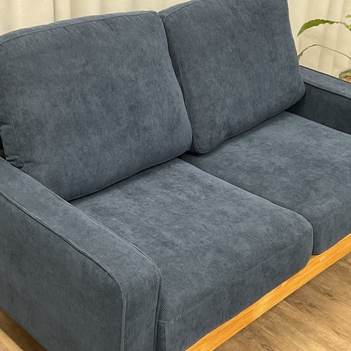 KB-8【新入荷　アウトレット品】マイルド　ネイビー　２シーターソファ