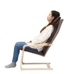 新品 リラックスチェアー スリム BR ブラウン 椅子 家具の画像