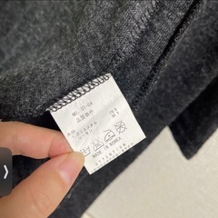 フード付きダークグレー長袖カーディガンの画像