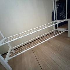 ハンガーラック　２段式　ホワイトの画像