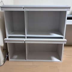 LOWYA ロウヤ 本棚 収納棚 フラップ扉 ホワイト 2年使用の画像