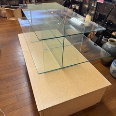 什器　陳列棚　飾り棚　ガラス棚　3段　収納付き　の画像