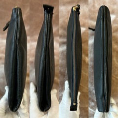 スロウSLOWクラッチバッグクラッチバックセカンドバッグセカンドバックドキュメントケースバッグインバッグかばん書類鞄カバンポーチblackブラック黒色無地ロゴレザー、本革、牛革ユニセックス男女兼用 メンズmen男性用紳士レディースlady女性用婦人womenの画像