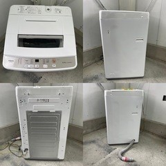 AQUA 全自動洗濯機 AQW-S60J 6.0kg アクア 2021年製 ホワイト の画像