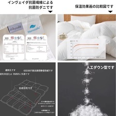 【新品】人工羽毛掛け布団 シングル オールシーズン 軽量 ボリューム◎ 吸湿発熱の画像