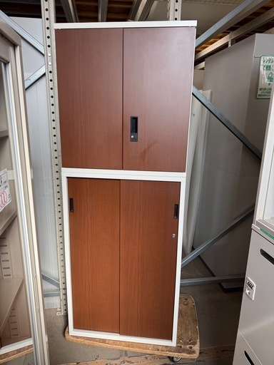 プラス　書庫上下セット　鍵付き　幅70 奥45 高さ185cm キャビネット