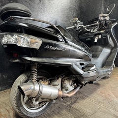 ★支払い総額5.5万円★関東圏内即日配送可能！ヤマハ　マジェスティC250 SG03J 社外マフラー！フロントマスク！エナメルシート！カスタムベースに！の画像