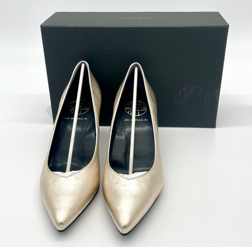Obi de Boots iki GOLD 24.5cm ヒール 着物