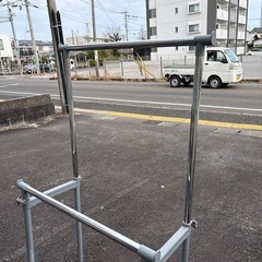 ハンガーラック  2連  高さ調整可  キャスター付きの画像