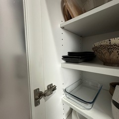 ニトリ　キッチンカウンター　食器棚　ホワイトの画像