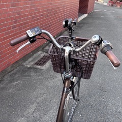 Panasonic電動アシスト自転車 ブラウン 前カゴ付きの画像
