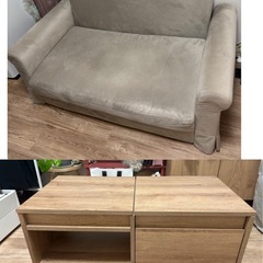 【定価10万/LOWYA】北欧風家具4点セット（ベッド・ソファ・テーブル・棚）※引越し予約の画像