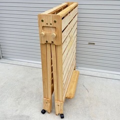 中居木工 すのこベッド 折りたたみ式 コンセント式棚付属 シングルサイズ ひのき 寝具 シングルベッド 折りたたみベッド mw0925の画像