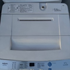AQUA 4.5kg洗濯機 16年製の画像