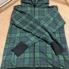 nine factory　チェック柄フード付きパーカーの画像