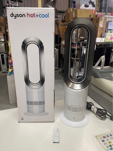 dyson　ダイソン　セラミックファンヒーター　hot+cool　AM09　2017年製　扇風機　サーキュレーター　タワーファン　温風　冷風　羽根無し　ホワイト　リモコン付属　稼働確認済　中古　③