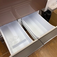 #94 大容量メガフリーザー !! SHARP 2018年 415L SJ-GT42D-T どっちもドア ガラスパネル 自動製氷 4ドア冷蔵庫の画像
