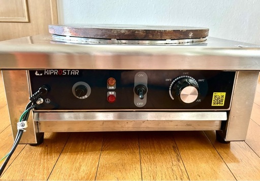 【美品】キプロスター 業務用電気クレープ&ガレット焼き器　トンボ、カス受け付