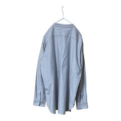 無印良品 MUJI 長袖シャツ 大きいサイズ ストライプ グレー×ホワイト XLの画像